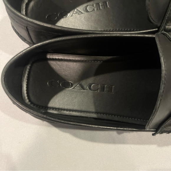 Coach Crosby Driver Turnlock Flat Shoe Black Leather Driving Loafer Mens 12 D - Picture 4 of 13